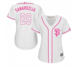 Women\'s San Francisco Giants #29 Jeff Samardzija Authentic White Fashion Cool Base Baseball Jersey
