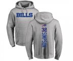 Buffalo Bills #32 O. J. Simpson Ash Backer Pullover Hoodie