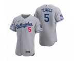 Los Angeles Dodgers Corey Seager Gray 2020 World Series Champions Road Authentic Jersey