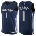 Detroit Pistons #1 Tracy McGrady Swingman Navy Blue NBA Jersey - City Edition