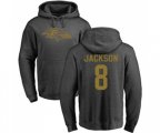 Baltimore Ravens #8 Lamar Jackson Ash One Color Pullover Hoodie
