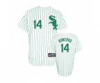 Chicago White Sox #14 Paul Konerko Replica White Green Strip Baseball Jersey