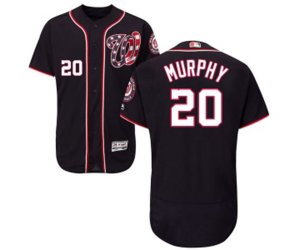 Washington Nationals #20 Daniel Murphy Navy Blue Alternate Flex Base Authentic Collection Baseball Jersey