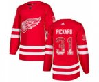 Detroit Red Wings #31 Calvin Pickard Red Home Authentic Drift Fashion Stitched Hockey Jersey