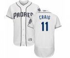 San Diego Padres #11 Allen Craig White Home Flex Base Authentic Collection MLB Jersey