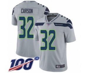 Seattle Seahawks #32 Chris Carson Grey Alternate Vapor Untouchable Limited Player 100th Season Football Jersey