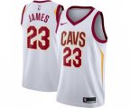 Cleveland Cavaliers #23 LeBron James Authentic White Home Basketball Jersey - Association Edition