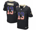 New Orleans Saints #13 Michael Thomas Elite Black Home USA Flag Fashion Football Jersey