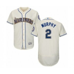 Seattle Mariners #2 Tom Murphy Cream Alternate Flex Base Authentic Collection Baseball Player Jersey