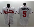Atlanta Braves #5 Freddie Freeman Majestic White Flexbase Authentic Collection Player Jersey