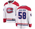 Montreal Canadiens #58 Noah Juulsen Authentic White Away Fanatics Branded Breakaway NHL Jersey