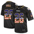 Pittsburgh Steelers #26 Le'Veon Bell Elite Black USA Flag Fashion NFL Jersey