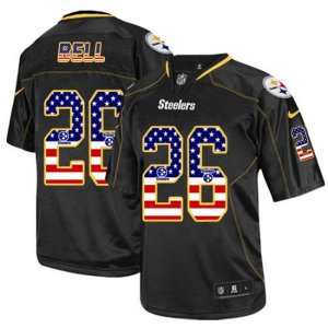 Pittsburgh Steelers #26 Le\'Veon Bell Elite Black USA Flag Fashion NFL Jersey