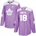 Toronto Maple Leafs #18 Ben Smith Authentic Purple Fights Cancer Practice NHL Jersey
