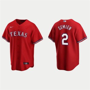 Texas Rangers #2 Marcus Semien Red Cool Base Stitched Baseball Jersey