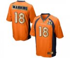 Denver Broncos #18 Peyton Manning Game Orange Super Bowl 50 Collection Football Jersey