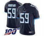 Tennessee Titans #59 Wesley Woodyard Navy Blue Team Color Vapor Untouchable Limited Player 100th Season Football Jersey