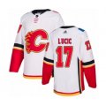 Calgary Flames #17 Milan Lucic Authentic White Away Hockey Jersey