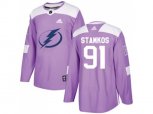 Tampa Bay Lightning #91 Steven Stamkos Purple Authentic Fights Cancer Stitched NHL Jersey