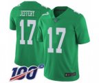 Philadelphia Eagles #17 Alshon Jeffery Limited Green Rush Vapor Untouchable 100th Season Football Jersey