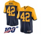 Green Bay Packers #42 Oren Burks Limited Navy Blue Alternate 100th Season Football Jersey