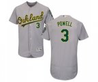 Oakland Athletics #3 Boog Powell Grey Road Flex Base Authentic Collection Baseball Jersey