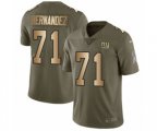 New York Giants #71 Will Hernandez Limited Olive Gold 2017 Salute to Service NFL Jersey
