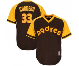 San Diego Padres #33 Franchy Cordero Replica Brown Alternate Cooperstown Cool Base Baseball Jersey