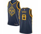 Golden State Warriors #8 Alec Burks Authentic Navy Blue Basketball Jersey - City Edition