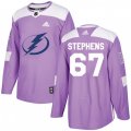 Tampa Bay Lightning #67 Mitchell Stephens Authentic Purple Fights Cancer Practice NHL Jersey