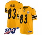 Pittsburgh Steelers #83 Heath Miller Limited Gold Inverted Legend 100th Season Football Jersey