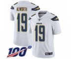 Los Angeles Chargers #19 Lance Alworth White Vapor Untouchable Limited Player 100th Season Football Jersey