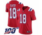 New England Patriots #18 Matthew Slater Red Alternate Vapor Untouchable Limited Player 100th Season Football Jersey