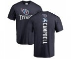 Tennessee Titans #34 Earl Campbell Navy Blue Backer T-Shirt