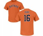 Houston Astros #16 Aledmys Diaz Orange Name & Number T-Shirt