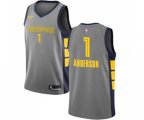 Memphis Grizzlies #1 Kyle Anderson Authentic Gray Basketball Jersey - City Edition