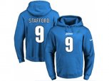 Detroit Lions #9 Matthew Stafford Blue Name & Number Pullover NFL Hoodie