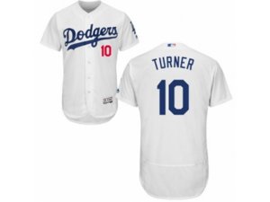 Los Angeles Dodgers #10 Justin Turner White Flexbase Authentic Collection MLB Jersey