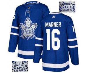Toronto Maple Leafs #16 Mitchell Marner Authentic Royal Blue Fashion Gold NHL Jersey