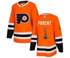 Adidas Philadelphia Flyers #1 Bernie Parent Authentic Orange Drift Fashion NHL Jersey