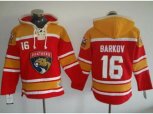 Florida Panthers #16 Aleksander Barkov Red Gold Sawyer Hooded Sweatshirt Stitched NHL Jersey