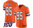 Denver Broncos #95 Derek Wolfe Limited Orange Rush Vapor Untouchable 100th Season Football Jersey