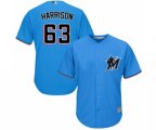 Miami Marlins Monte Harrison Replica Blue Alternate 1 Cool Base Baseball Player Jersey