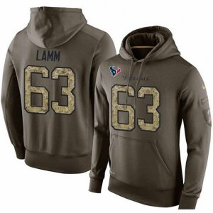 Houston Texans #63 Kendall Lamm Green Salute To Service Pullover Hoodie