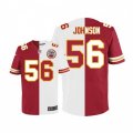 Kansas City Chiefs #56 Derrick Johnson Elite Red White Split Fashion NFL Jersey