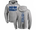 Indianapolis Colts #28 Marshall Faulk Ash Backer Pullover Hoodie