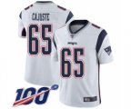 New England Patriots #65 Yodny Cajuste White Vapor Untouchable Limited Player 100th Season Football Jersey