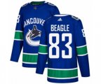 Vancouver Canucks #83 Jay Beagle Premier Blue Home NHL Jersey