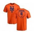 New York Mets #4 Lenny Dykstra Orange RBI T-Shirt