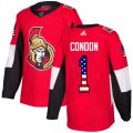 Ottawa Senators #1 Mike Condon Authentic Red USA Flag Fashion NHL Jersey